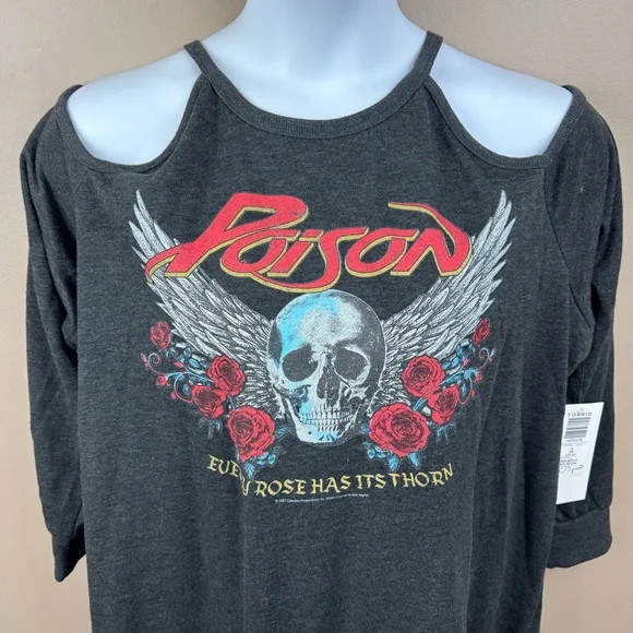 Torrid Poison Cutout Cold Shoulder Graphic Sweatshirt Vinyl Icons 3X NWT - Picture 7 of 14